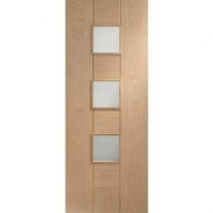 Wickes  XL Joinery Messina Obscure Glazed Oak 8 Panel Internal Door 