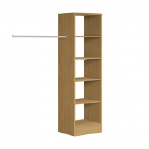 Wickes  Spacepro Wardrobe Storage Kit Tower Unit Oak - 600mm