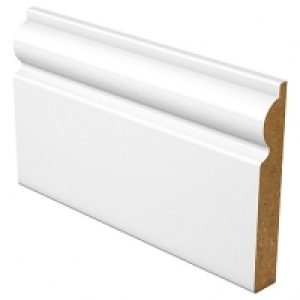 Wickes  Torus Fully Finished Satin White Skirting - 18mm x 119mm x 4