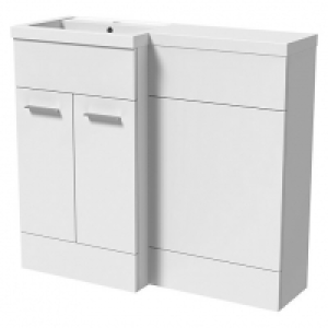 Wickes Geneva White L-Shaped Left Hand Freestanding Vanity &