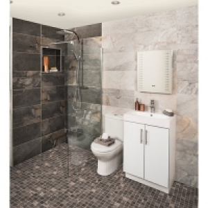 Wickes  Wickes Colorado Carbon Grey Mosaic Porcelain Tile 300 x 300m