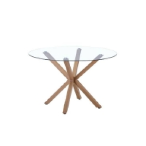 Self Assembly Required Ludlow Round Glass Dining Table