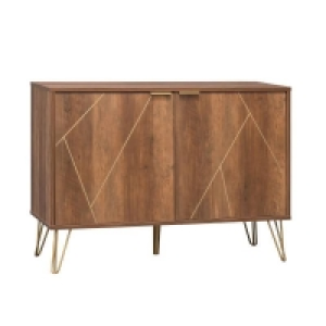 Self Assembly Required Moscow Sideboard - Wood Effect and Gold
