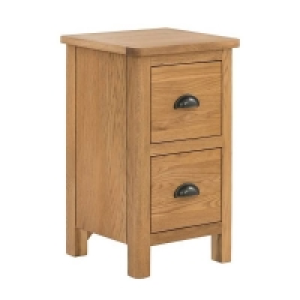 No Assembly Required Norbury 2 Drawer Bedside Table - Oak