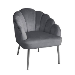 Electroplated Metal Sophia Scallop Occasional Chair - Grey