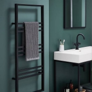 Homebase Steel Bathstore Noir 1200mm Square Radiator