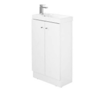 Homebase Bathstore Bathstore Alpine Duo 495mm Basin and Floorstanding Vanity Un