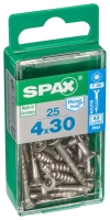 Wickes  Spax Tx Countersunk Stainless Steel Screws - 4 X 30mm Pack O