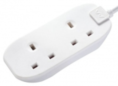 Masterplug 2 Socket Extension Lead - White 5m 13A