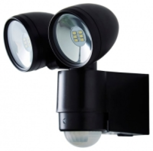 Wickes  Sirocco 2LT LED PIR Black Spotlight