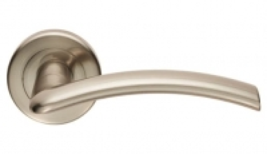 Serozzetta Trenta Lever on Round Rose Door Handle - Satin Ni