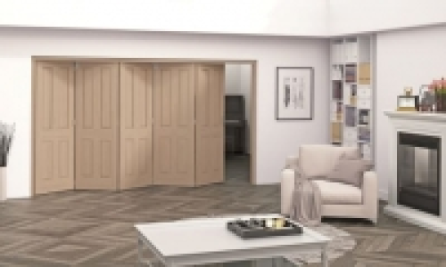 Wickes  Jeld-Wen Cobham Oak 4 Panel Internal Bi-Fold 5 Door Set - 20