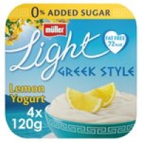 Morrisons  Muller Light Fat Free Greek Style Lemon Yogurts