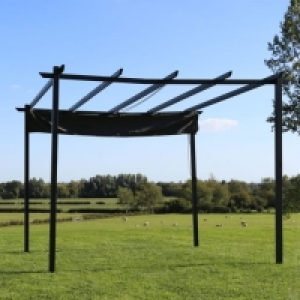 Charles Bentley 3 x 3m Steel Pergola Gazebo - Grey £250.00