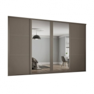 Spacepro 762mm Stone Grey Shaker frame 3 panel & 2x Single p