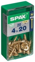 Wickes  Spax PZ Countersunk Zinc Yellow Screws - 4 x 20mm Pack of 20