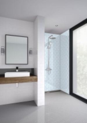 Mermaid Blue Florals Acrylic Single Shower Panel - 2440 x 12 £453.60