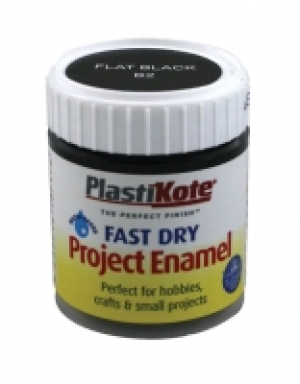 Wickes  Plastikote Fast Dry Brush On Enamel - Flat Black 59ml