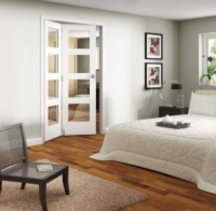Wickes Ashton Internal Folding Door White Glazed 4 Lite 2 Do £680.00