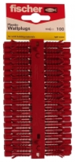Fischer Red Plastic Wall Plugs - 6mm Pack Of 100