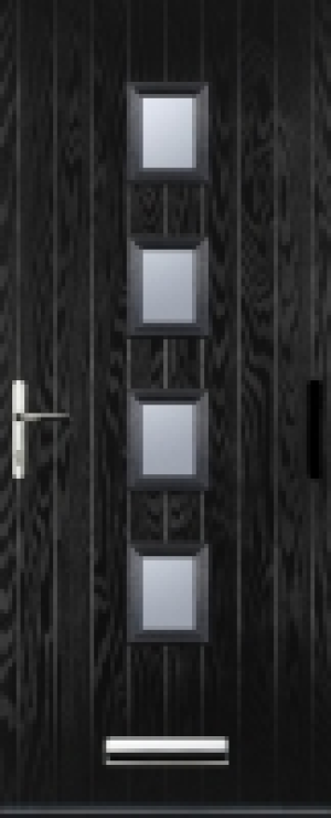 Euramax 4 Square Right Hand Black Composite Door - 880 x 210 £800.00