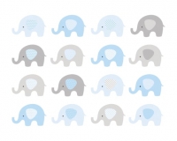 Wickes  ohpopsi Baby Blue Elephant Wall Mural - L 3m (W) x 2.4m (H)