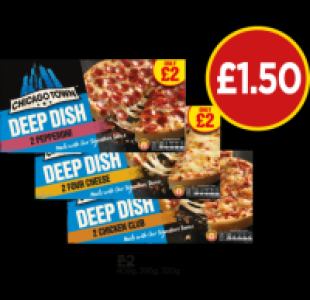 Chicago Town 2 Deep Dish Pepperoni Pizzas, Four Cheese Pizza