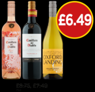 Casillero Del Diablo Rose, Tempranillo, Oxford Landing Chard