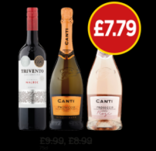 Canti Prosecco Spumante Extra Dry, Prosecco Rose, Trivento A