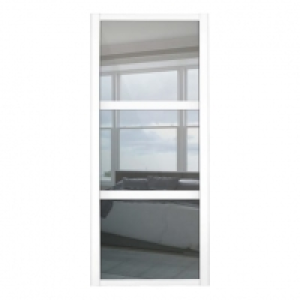 Spacepro 3 Panel Shaker White Frame Mirror Door - 762mm £190.00