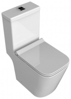 Wickes  Wickes Meleti Easy Clean Close Coupled Open Back Toilet Pan,