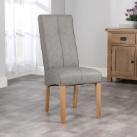 QDStores  Milan Dining Chair Grey & Faux Leather