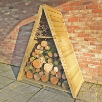 QDStores  Shire Large Triangular Log Store Tongue & Groove Pressure Tr