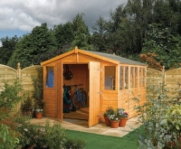 Wickes  Rowlinson 9 x 18ft Shiplap Honey Brown Garden Workshop