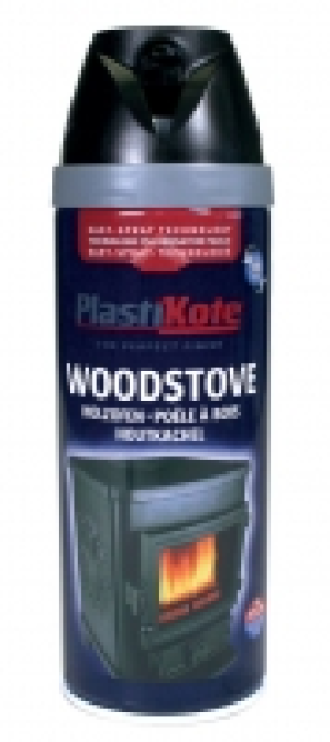 Wickes  Plastikote Woodstove Twist & Spray Paint - Black 400ml