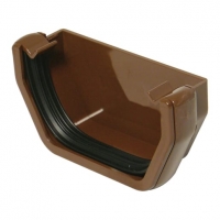 Wickes  FloPlast 114mm Square Line Gutter External Stop End - Brown