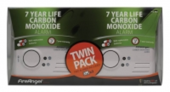 Fireangel Carbon Monoxide Alarm - Replaceable Battery - Twin
