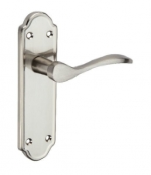 Wickes  Wickes Romano Latch Door Handle - Satin Nickel 1 Pair