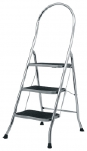 Wickes  Abru 3 Step Stepstool - Chrome