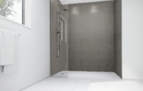 Mermaid Nickel Gloss Laminate 3 sided Shower Panel Kit 900mm