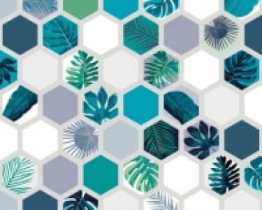ohpopsi Botanical Hexagonal Prisms Wall Mural - L 3m (W) x 2