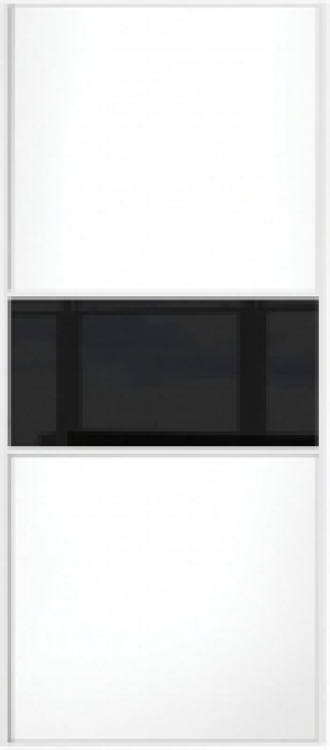 Spacepro Sliding Wardrobe Door Fineline White Panel & Black
