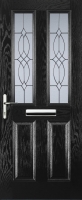 Wickes  Euramax 2 Panel 2 Square Right Hand Black Composite Door - 8