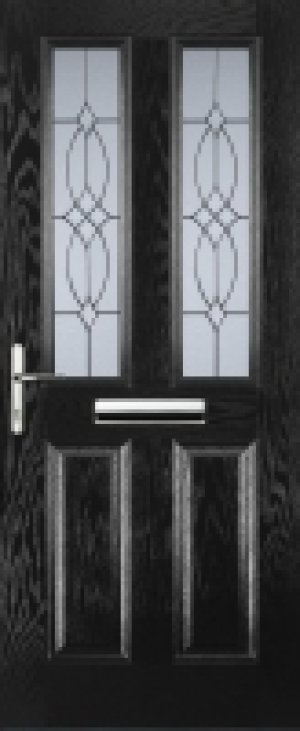 Euramax 2 Panel 2 Square Right Hand Black Composite Door - 8