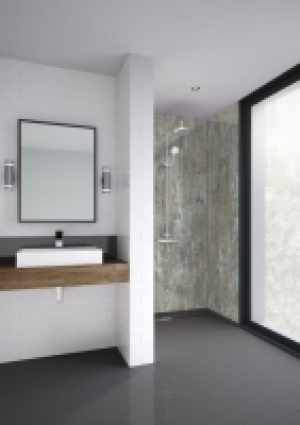 Mermaid Distressed Wood Laminate 3 Sided Shower Panel Kit -  £978.00