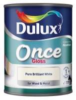 Wickes  Dulux Once Gloss Paint - Pure Brilliant White - 2.5L