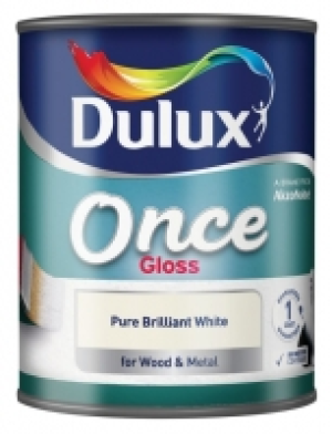 Dulux Once Gloss Paint - Pure Brilliant White - 2.5L &pound;23.00