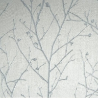 Wickes  Boutique Water Silk Sprig Light Silver Decorative Wallpaper 