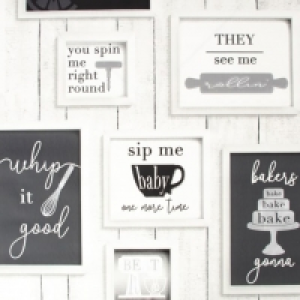 Contour Framed Black & White Quotes Kitchen & Bathroom Wallp