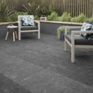 Wickes  Milford Dark Grey Glazed Outdoor Porcelain Tile 600 x 900 x 